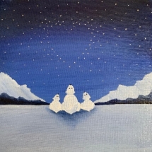 CM 15, A Polar Evening, Acrylic, 10 x 10 inches, $105 CM 15, A Polar Evening, Acrylic, 10 x 10 inches, $105