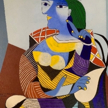 CM 20, Artist's Study, Seated Woman, by Picasso, Acrylic, 30 x 24 inches, $750 CM 20, Artist's Study, Seated Woman, by Picasso, Acrylic, 30 x 24 inches, $750